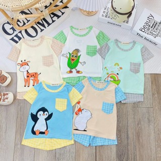 Bộ Thun Lạnh MINKY MOM phối sọc, may túi 3D, Vải thun lạnh loại tốt, mềm mát, không xù, giặc máy tốt- MS92