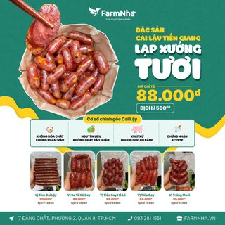 Lạp Xưởng Tươi Cai Lậy Đặc Biệt Bịch 500gr - Món ngon nhâm nhi đặc sắc