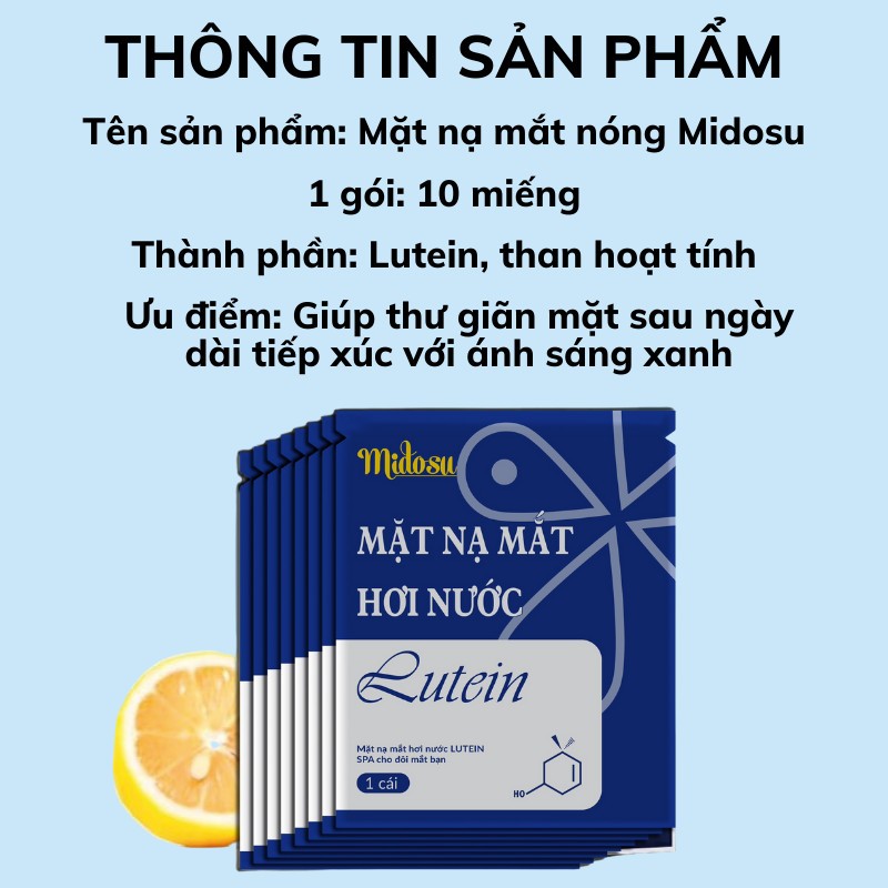 Mặt Nạ Mắt Nóng Midosu Xông Hơi BIKOXI Giảm Đau Mỏi Và Quầng Thâm Mắt