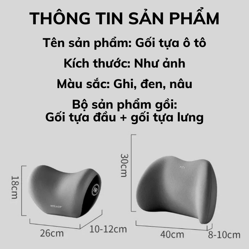 Gối Tựa Đầu Và Lưng BIKOXI Mềm Mại Cho Xe Hơi Êm Mềm,Giúp Lái Xe Thỏa Mái, Thư Giãn, Tập Trung Hơn Gối Tựa Đầu