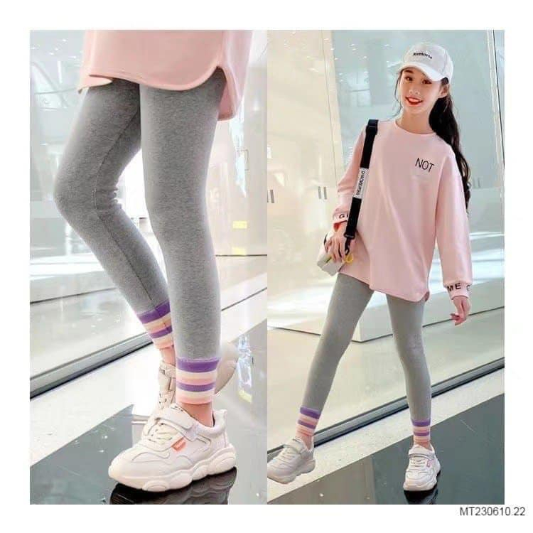 Quần legging ống cầu vồng tông tím chất co giãn form ôm dễ phối chân váy áo nỉ mẫu mới HCOM511