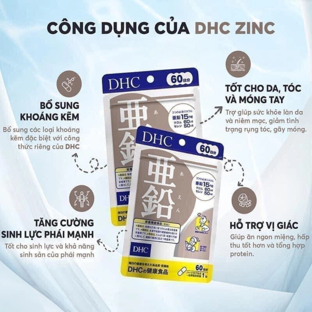 Viên uống Bổ sung Kẽm DHC ZinC 30 Viên 30 Ngày