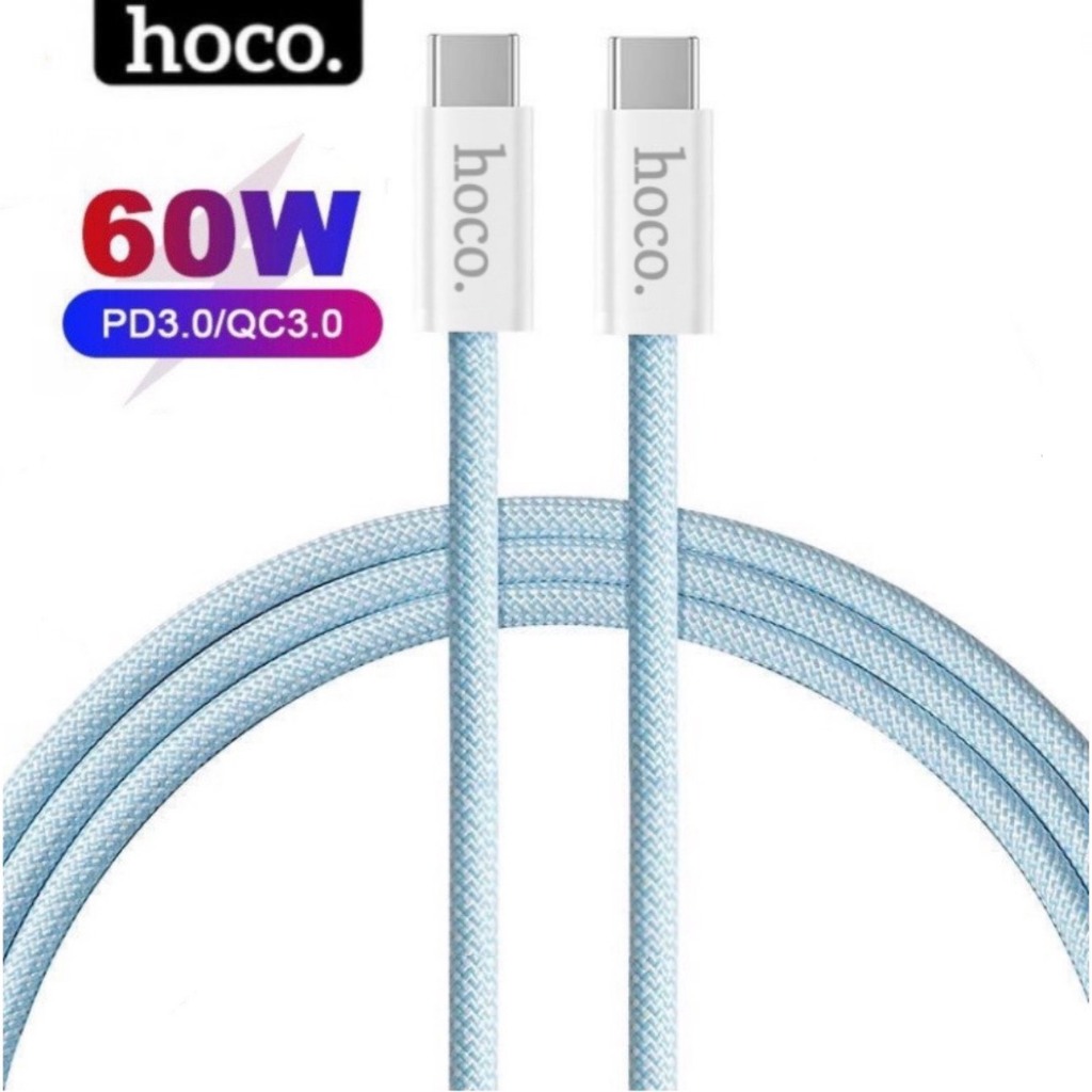 Dây sạc nhanh type c to type c 60w Hoco 3A cáp sạc bện dù siêu bền chống quá tải nhiệt cho samsung xiaomi laptop...