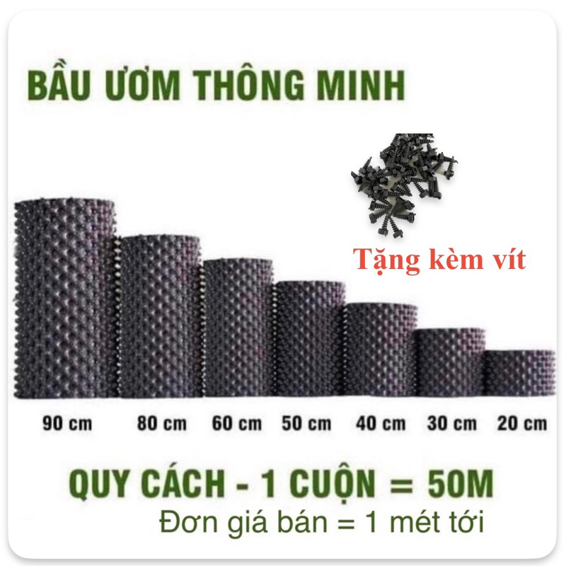 Bầu nhựa ươm rễ cây thông minh cao 20cm-90cm,loại dày, nhựa PP dẻo siêu bền
