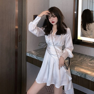 Đầm nữ tay dài midi dáng xòe cột eo Emilyshop