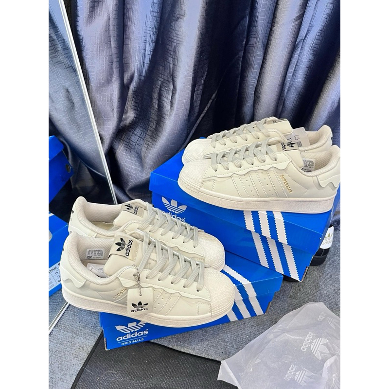Giày Adidas Superstar, Das Sò Trắng Kem Đủ Size Nam Nữ