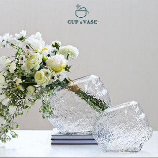 Bình Hoa Thủy Tinh Thổi Tay CUP & VASE Dáng Thấp Sáng Tạo G164