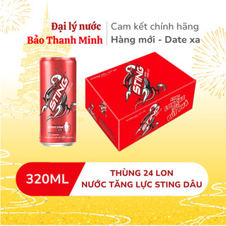 [HOẢ TỐC] Nước tăng lực Sting Dâu lon 320ml (Thùng 24 lon) (Date xa)