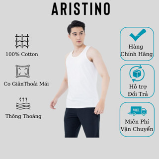 Áo ba lỗ Aristino ac21 trắng trơn 100% cotton cao cấp siêu thấm hút mồ hôi mềm - mỏng- mát- mịn