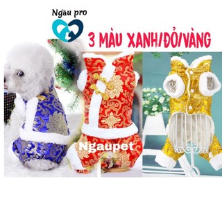 Bộ Quần áo chó mèo lót bông dày hoàng gia long bào 4 chân - Áo cho chó cưng mùa đông hàng cao cấp đẹp NgauPet