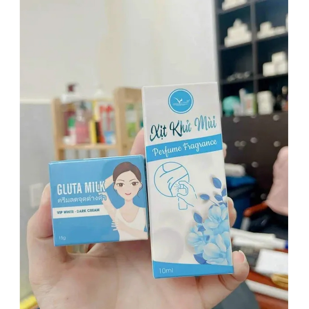 Kem khử thâ.m Gluta Milk hủ 15g TẶN.G Xịt khử mùi 10ml