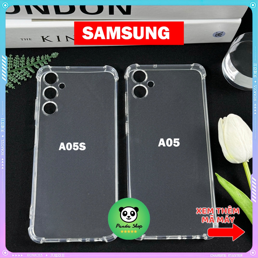 Ốp Samsung A05 / A05S Bảo Vệ Cam, Chống Sốc, Trong Suốt, Silicon