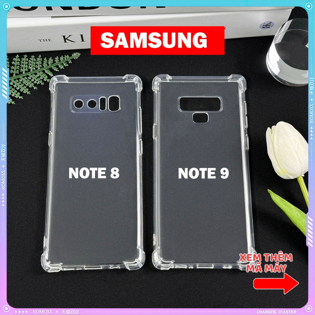 Ốp Samsung NOTE 8 / 9 Bảo Vệ Cam, Chống Sốc, Trong Suốt, Silicon