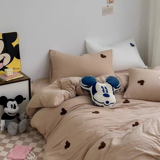 Set chăn ga cotton đũi thêu tone pastel hàn quốc.
