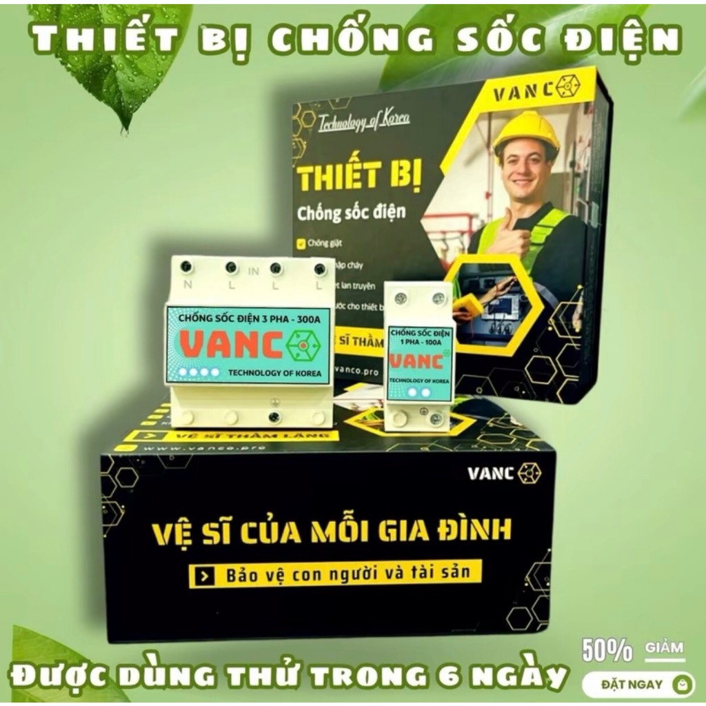 APTOMAT CHỐNG SỐC ĐIỆN VANCO. CHỐNG GIẬT, CHỐNG SÉT, CHỐNG CHẬP CHÁY THIẾT BỊ CƠ ĐIỆN TỬ...