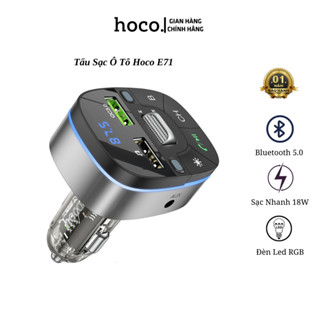  Tẩu sạc xe hơi đa năng Hoco E71 bluetooth 5.0 tẩu sạc nhanh 18W nhận cuộc gọi và nhạc MP3 từ điện thoại. 