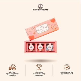 Hộp quà tặng combo 3 hộp dragees hạt phủ socola d'art chocolate - vị ngẫu nhiên