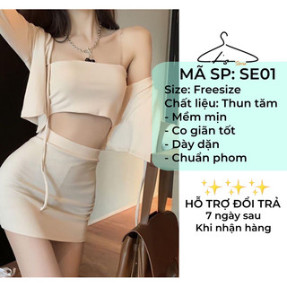 Bộ Áo cardigan Dáng Ôm Phối Chân Váy Ôm Thời Trang Mùa Hè Quyến Rũ