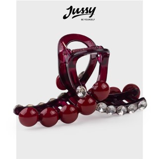 Kẹp Tóc Đính Đá Màu Đỏ Cao Cấp Jussy Official Kiều Cào Tóc Sang Chảnh Mẩu Mới Hot Trend 2024 Chất Nhựa PE Bền Chắc