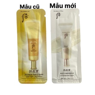 Gói kem chống nắng chống nhăn Whoo vàng - WHOO JIN HAE YOON WRINKLE SUN CREAM SPF50+/PA+++