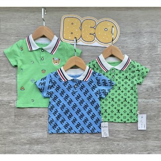 Áo polo kẻ ngang cho bé trai. Áo cotton cổ bẻ cho bé trai
