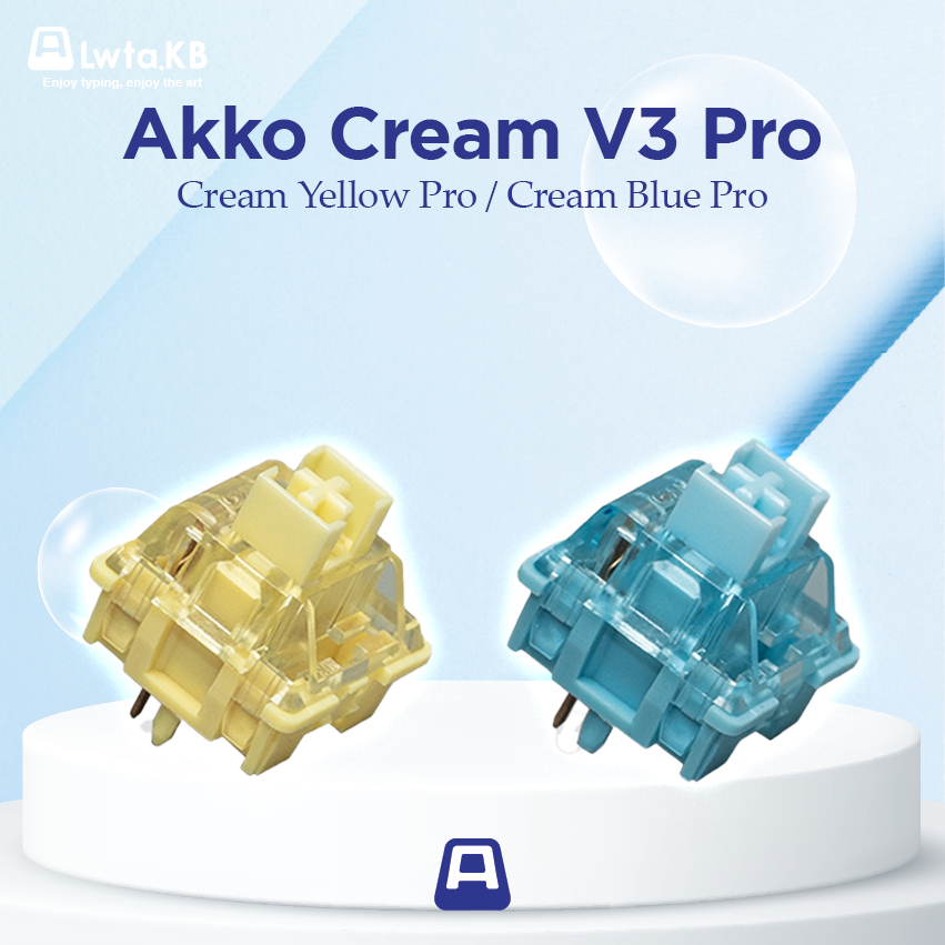 Akko Cream Yellow/ Blue V3 Pro| Switch Akko Cream V3 Pro | 5 Pin dùng cho bàn phím cơ