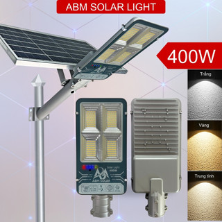 [400W] Đèn Năng Lượng Mặt Trời Sân Vườn ABMSOLAR, Nhôm Đúc Nguyên Khối, Tấm Pin Mono , Đổi Màu LED