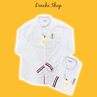 Áo Sơ Mi Thom Browne Dài Tay Thêu Mỏ Neo Cờ Trong Cúc Áo - Áo Sơ Mi Nam Nữ Chất Cotton Cao Cấp 2301