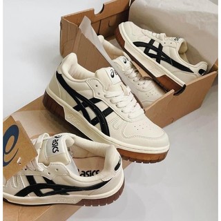 Giày Acics Court Mz, Giày Thể Thao Sneaker Acics Basic White Cream And Black Full màu-Full box