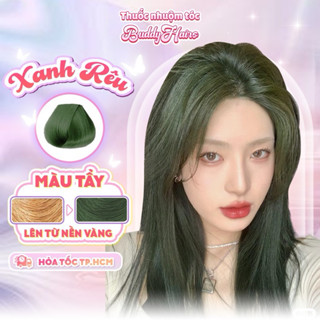 Thuốc nhuộm tóc màu XANH RÊU thuốc nhuộm tóc tại nhà Buddyhairs tặng kèm phụ kiện nhuộm tóc