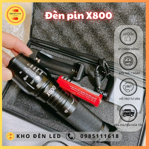 Đèn pin siêu sáng X800 chính hãng Mayor Wolf