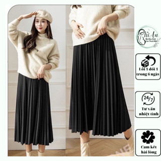 Chân váy Bầu dập ly Ki An hàng loại 1-siêu xinh ,dễ phối đồ cho mẹ bầu đi làm, đi chơi, Chân váy bà bầu đi tiệc freesize