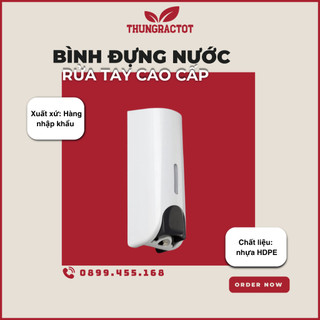 Bình đựng nước rửa tay treo tường nhập khẩu - Bình đựng nước rửa tay bằng nhựa cao cấp, màu trắng