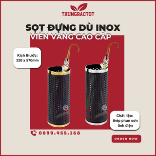Sọt đựng dù , sọt đựng ô , thùng đựng ô dù viền inox