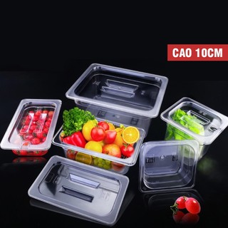Khay đựng thạch nhựa PC trong suốt siêu bền sâu 10cm có nắp