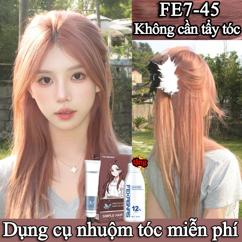 Tặng dụng cụ đầy đu miễn phí 💆‍♂️💆‍♀️ Thuốc Nhuộm Tóc（Màu nâu hồng sương mù）Bà bầu có thể nhuộm tóc.