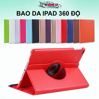 Bao Da iPad 360 Độ Cho iPad Pro 11 12.9 2022/ 21/20/18, Air 1/2/3/ 4/5, Gen 10/ 9/8/7 10.2/ 10.5 Mini 4/5/6, Auto Tắt Mở