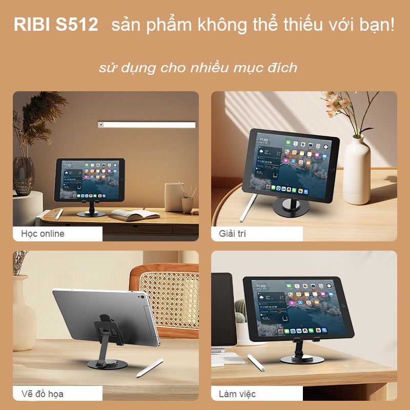 Giá đỡ điện thoại bằng kim loại xoay 360° RIBI S512 - Hàng chất lượng cao | BigBuy360 - bigbuy360.vn