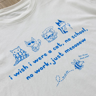 Áo Thun Oversize Local Brand Mèo zui zẻ I Wish I Were A Cat | Áo Vớ Vẩn | Cotton 250gsm Nam Nữ | Mèo 04
