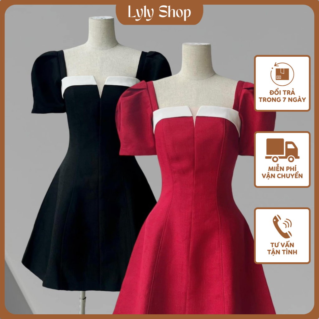 Đầm (Có Bigsize) Xoè Phối Trắng H73 Linen