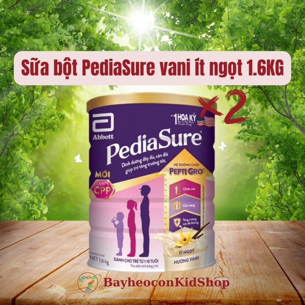Combo 2 lon Sữa Bột Pediasure B/A hương Vanila 1,6 kg