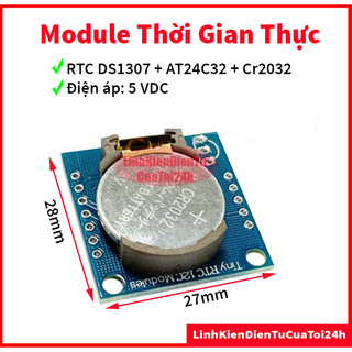 Module thời gian thực rtc ds1307 + at24c32 kèm pin cr2032