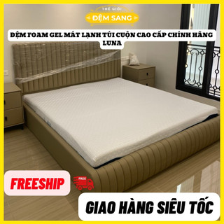 Nệm FOAM Massage LUNA vải lạnh cao cấp tiêu chuẩn xuất Đức, ép cuộn êm ái mềm mại nâng đỡ cơ thể FOAM111