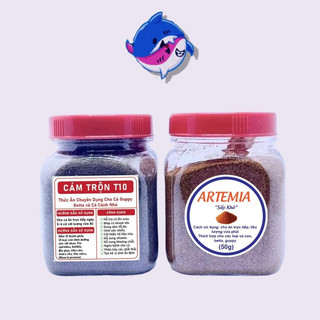 Combo 100g Cám Trộn Dinh Dưỡng T10+ Artemia sấy khô Thức ăn chuyên dụng cho cá bảy màu và các loại cá cảnh nhỏ