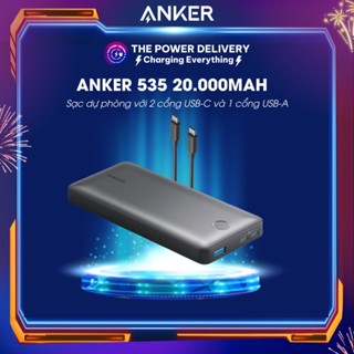 Pin sạc dự phòng Anker 535 20.000mAh 30w 3 Cổng 2C1A - A1366