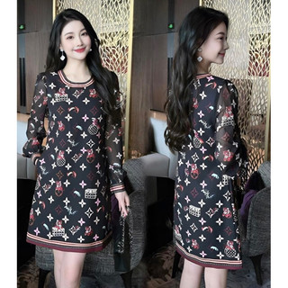 HÀNG NHẬP - CAO CẤP ) VÁY ĐẦM DÁNG SUÔNG - CỔ SƠ MI XOÈ CHỮ A XINH XẮN ( TT3552024)