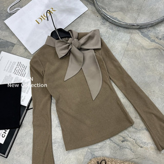 Áo len tăm giữ nhiệt nơ lụa to (sale)