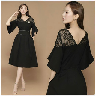 (HÀNG NHẬP – CAO CẤP) ĐẦM THUN ĐÍNH HẠT VÀ PHỐI REN DUYÊN DÁNG ( TT4900824)