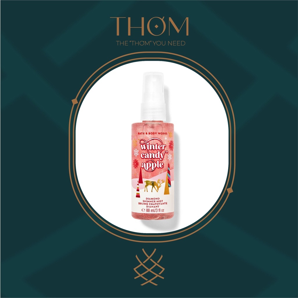 [Shimmer] Winter Candy Apple Shimmer Xịt Thơm Nhũ Kim Tuyến Tông Nước Hoa Bath & Body Works Diamond 