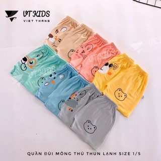 Combo 5 Quần đùi mông in hình thú Cho Bé Gái, Bé Trai Quần Chất Thun Lạnh mềm mại, co giãn